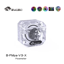 Bykski B-FMpa-V3-X Frosted Water Flow Meter for Computer Water Cooling 12V 5V RGB ARGB SYNC Flowing Monitoring