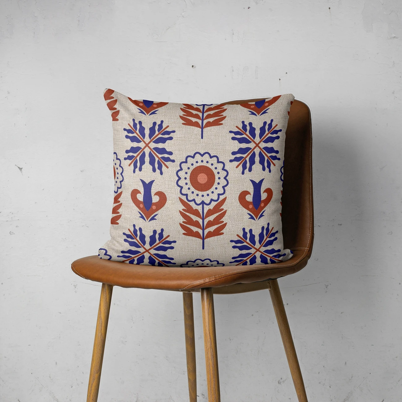 Vintage Flowers Cartoon pillowcase linen decoration cushion cover suitable for car sofa pillowcase 45cm*45cm