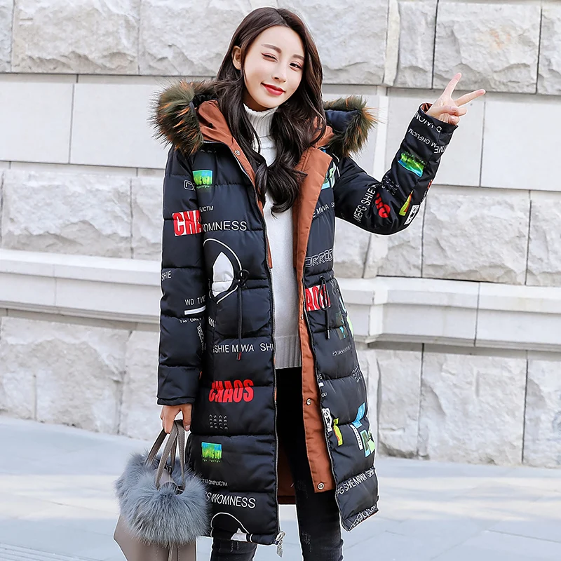 Double-sided Wear Parka Winter Jacket Women Hooded Large Fur Collar Korean Long Coat Woman Parkas Jaqueta Feminina KJ641