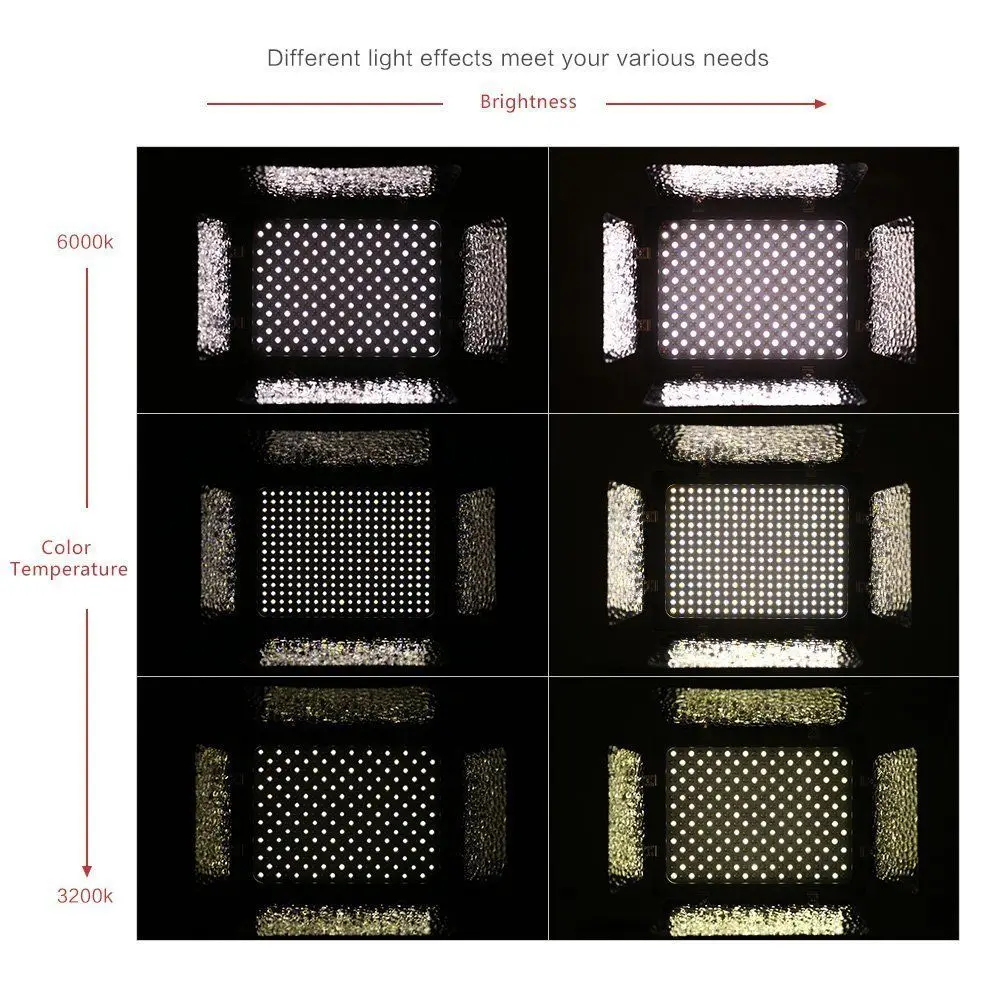 Imagem -05 - Painel de Lâmpadas Led W300ii 300 Peças Led 3200k6000k Painel de Luz de Cor Dupla para Canon 650d 750d 800d 70d 80d Nikon D7500 D5500 D3400