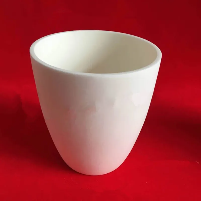 

Upper dia135x150mm 1300ml capacity arc-shaped corundum crucible 99% pure alumina crucible ceramic