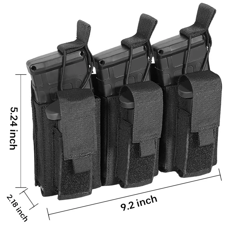 전술 나일론 몰리 트리플 몰리 탄창 파우치, AR 15 M4 M14 M16 AK 47 용 파우치 홀스터, 1000D, 5.56mm, 9mm