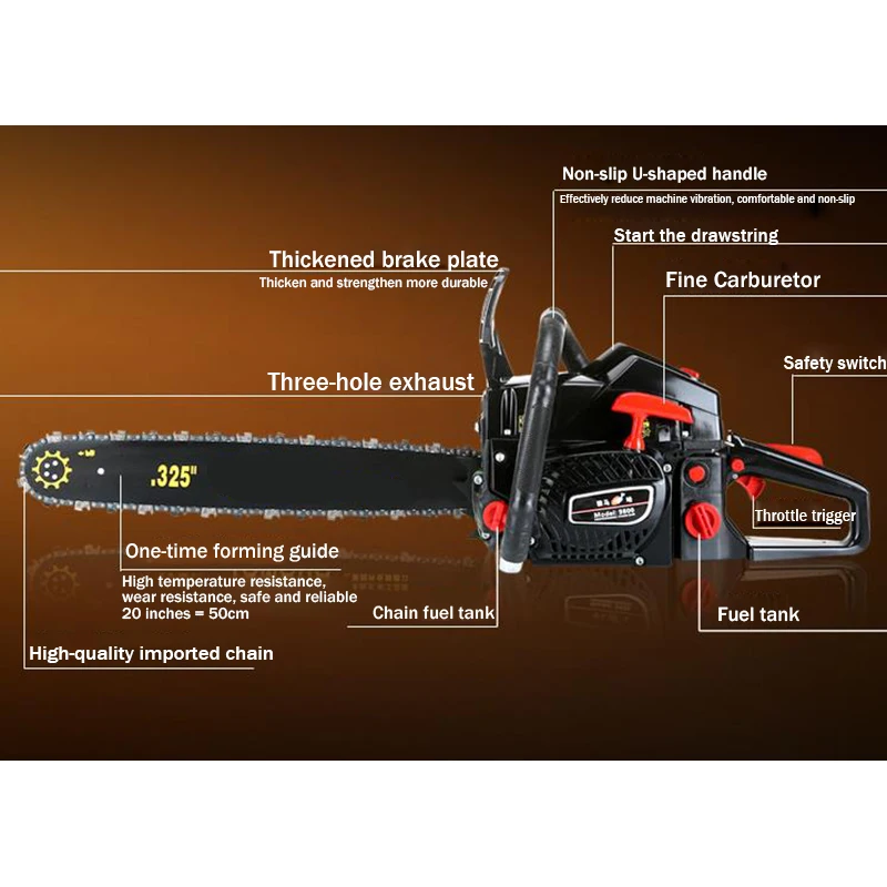Chainsaw Logging Saw High-power Professional Wood Cutter Chain Saw Gasoline Chainsaw Tree Cutting Machine