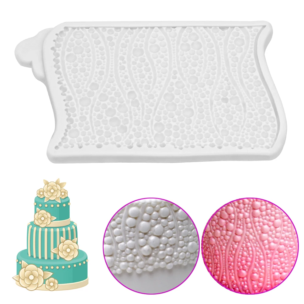 Cake Decorating Tools Pearls Seaweed Silicone Fondant Cake Mold Birthday Bubbles Pattern Chocolate Candy Paste SugarCraft Mould