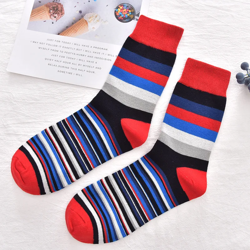 5 pairs of socks standard new socks men\'s British style cotton socks, retro colors Harajuku Street fashion men no gift box
