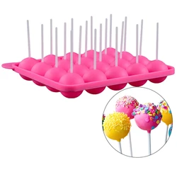 1PC 12/20 Holes Chocolate Ball Silicone Pop Lollipop Mold Cake Tray Cupcake Cookie Candy Maker DIY Baking Tool Stick Cake Mould