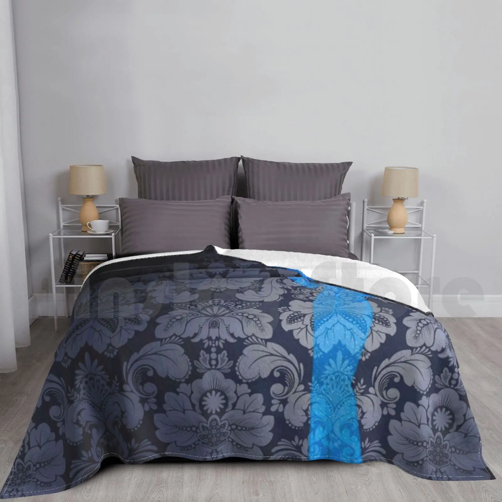 The Blue Ghost Downstairs Blanket Fashion Custom Ghost Ghost Ghost Design Spiritualism Spiritualist Psychic