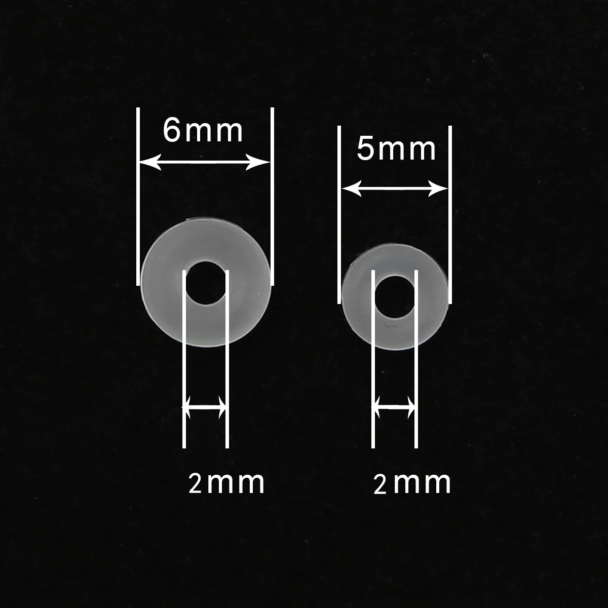 25/50 pz 5/6mm clip di gomma bianca tappo di sicurezza in silicone distanziatore tallone anello antiscivolo per braccialetti con ciondoli collane fatte a mano