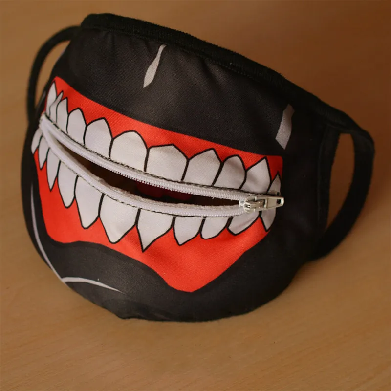 new Adults Halloween cosplay Kaneki Ken Face Masks Zipper Cycling Anti-Dust Anime Tokyo Ghoul Cosplay party Mask