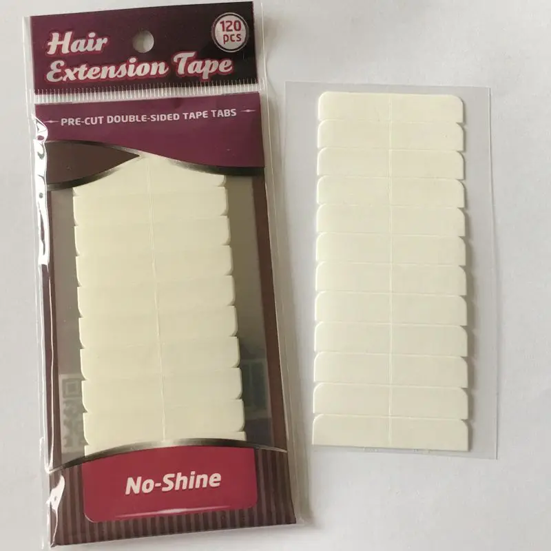 120 tabs/lots 10 sheets 0.8cm*4cm No shine white adhesive tape waterproof tape for tape hair extension