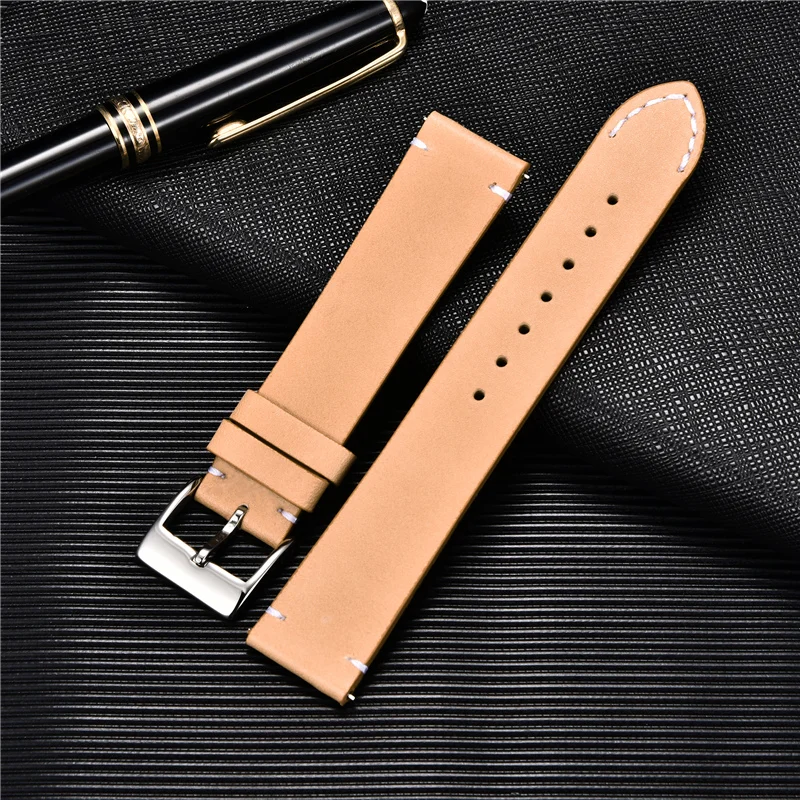 Quick Release Leather Watchbands 18mm 20mm 22mm 24mm Casual Belt Smart Watch Strap Soft Matte Bracelet Wrist Watch Band