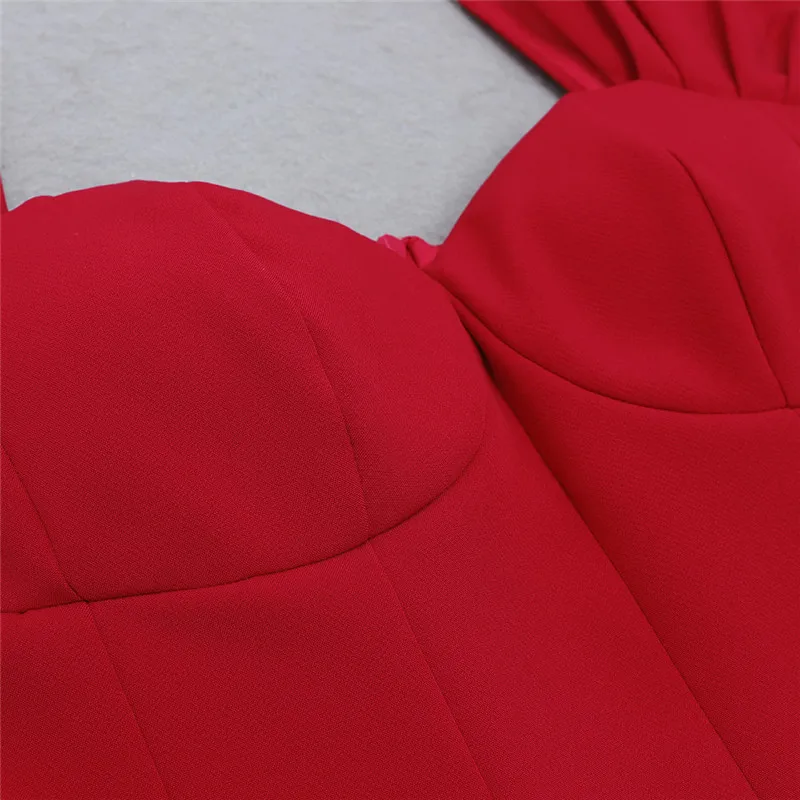 Elegant Red Bandeau Space Cotton Mother Of Bride Dresses for Woman Front Slit Party Wear High Split Formal Evening Prom Gowns