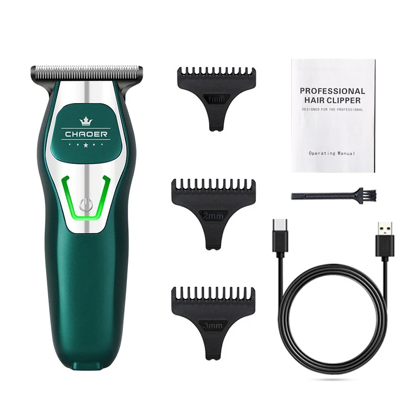 Krachtige professionele tondeuse Mannen 0MM T-mes Elektrische tondeuse Oplaadbare kapper Kapselmachine Baardtrimmer Scheerapparaat