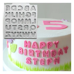 New Linen 26 English Letters Fondant Cake Silicone Mold Cake Decorating Tools Birthday Wedding Decoration DIY Cake Mold K768