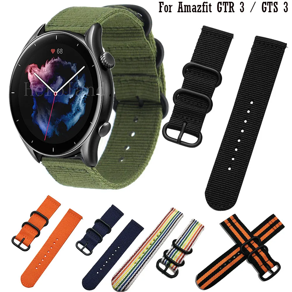 22 مللي متر 20 مللي متر النايلون حزام الساعات الفرقة ل Amazfit GTR 3 برو gtr2 الذكية الساعات ل Amazfit GTS 3 2 2e معصمه سوار المعصم حزام