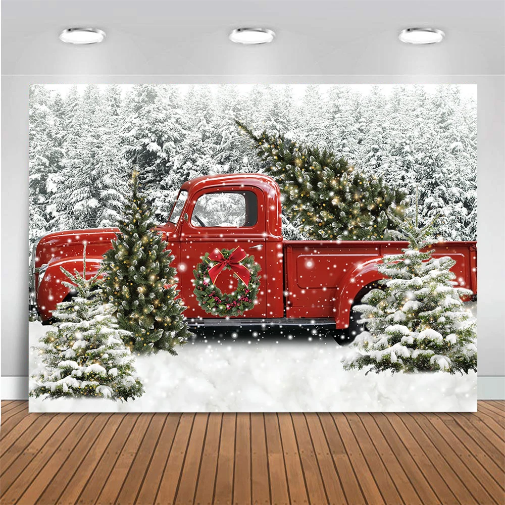 Tuyết Cảnh Xe Ô Tô Trẻ Em Chụp Ảnh Lưng Con Họ Chân Dung Đạo Cụ Đồ Chơi Mùa Đông Biểu Ngữ Nền 1st Sinh Nhật Photostudio