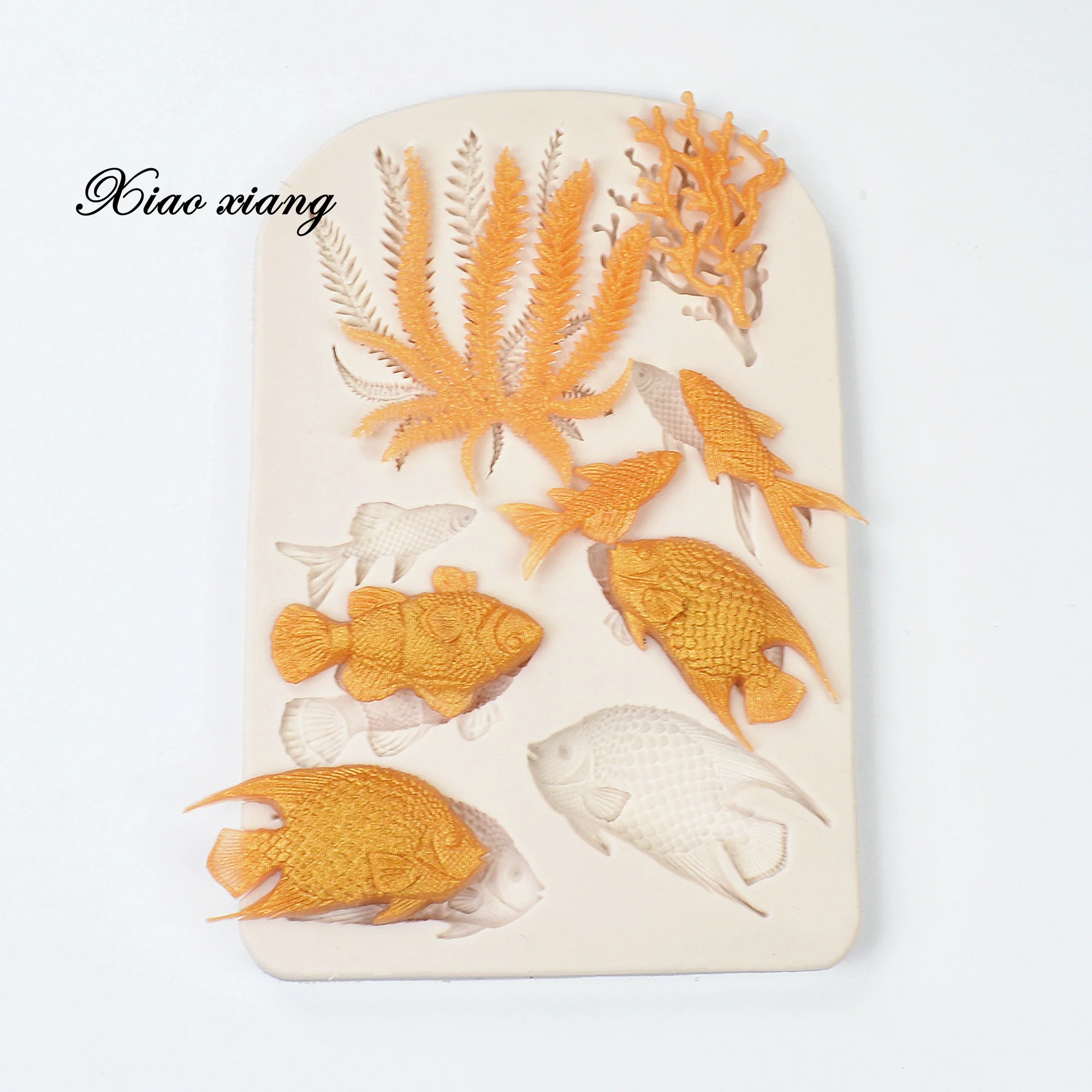 DIY Fish Seaweed Silicone Cake Molds Cake Border Fondant For Baking Cake Decorating Tools Kitchen Baking Accessories FM1588