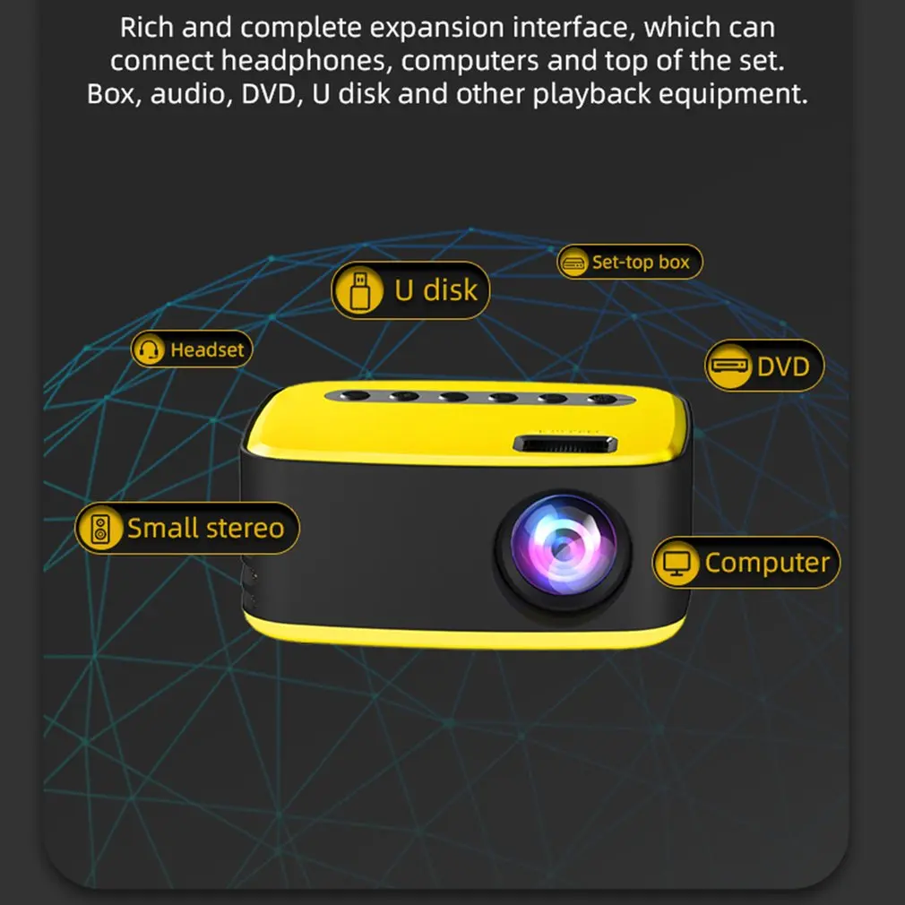 Портативный мини-проектор T20, 1080P, USB, HD, LED