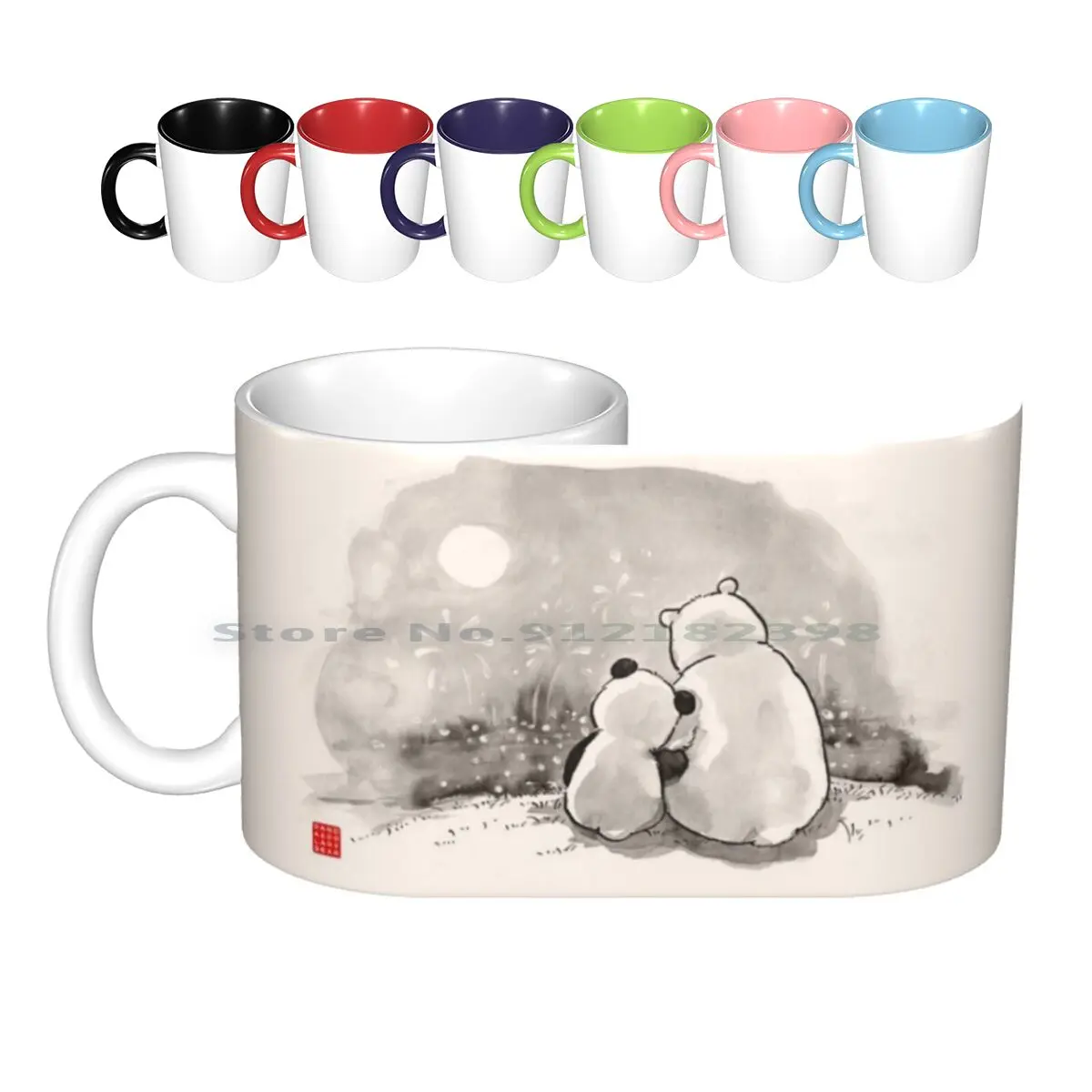 Forever Ceramic Mugs Coffee Cups Milk Tea Mug Panda Polar Bear Moon Creative Trending Vintage Gift Bottle Cup