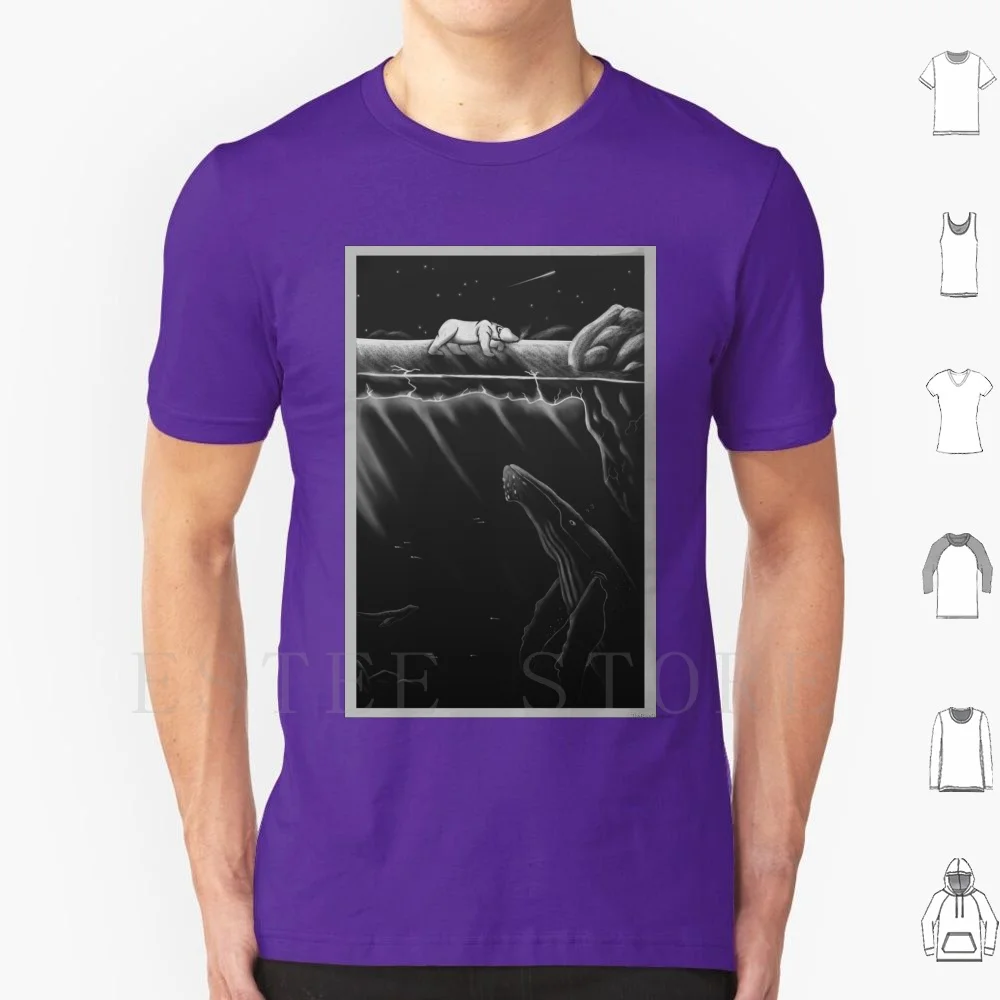 Arctic Light T Shirt DIY Big Size 100% Cotton Polarbear Arctic Whale Humpbackwhale Seal Cold White Winter Ocean Sea Mono