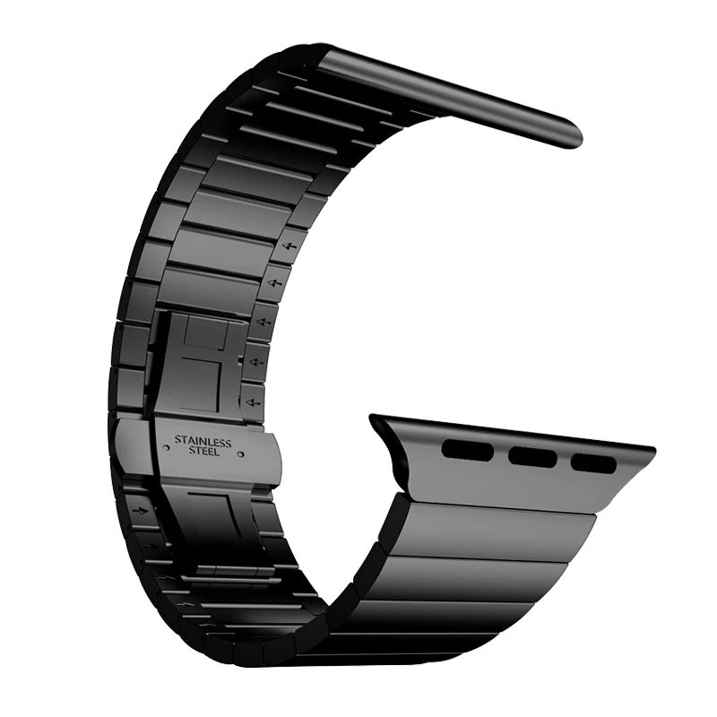 Bracelet pour Apple Watch Series 7/6/5/4/3/2/SE, 44mm 42mm 45mm 41mm, iWatch 40mm 38mm, Boucle Papillon en Métal