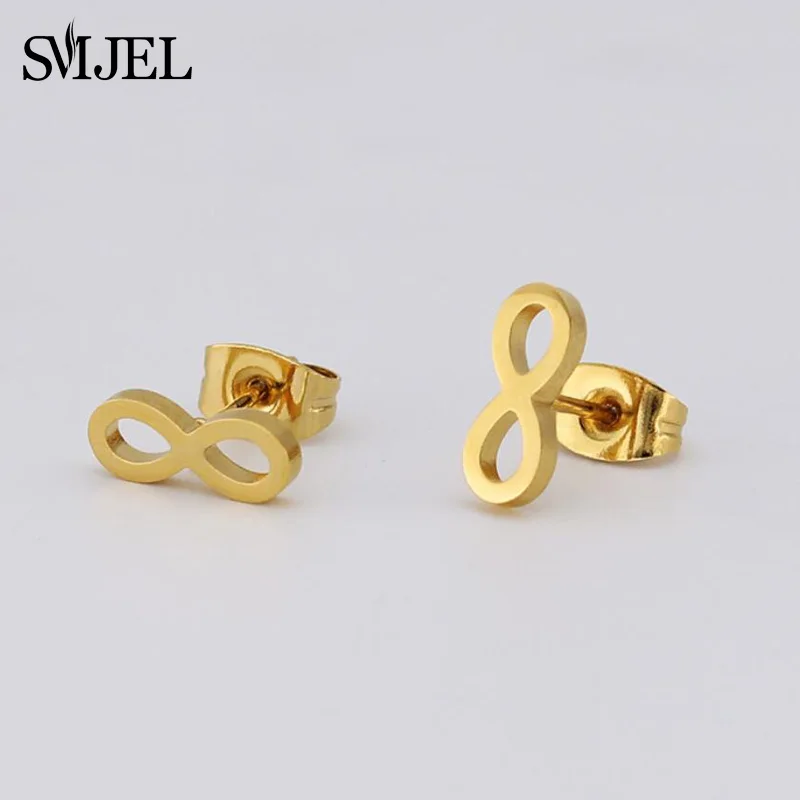 2024 Fashion Stainless Steel Infinity Earrings for Women Love Bowknot Stud Earrings Friendship Jewelry Wedding Gifts Wholesale