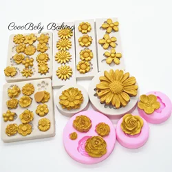 Moldes de silicona para Fondant de encaje de flores, 10 estilos, herramientas de decoración de pasteles para hornear, pasta de Chocolate, herramientas de pastelería