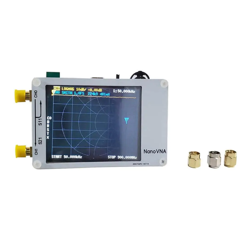 NanoVNA VNA Vector Network analyzer 50KHz -900MHz Touch LCD display HF VHF UHF Antenna Analyzer Standing Wave without battery