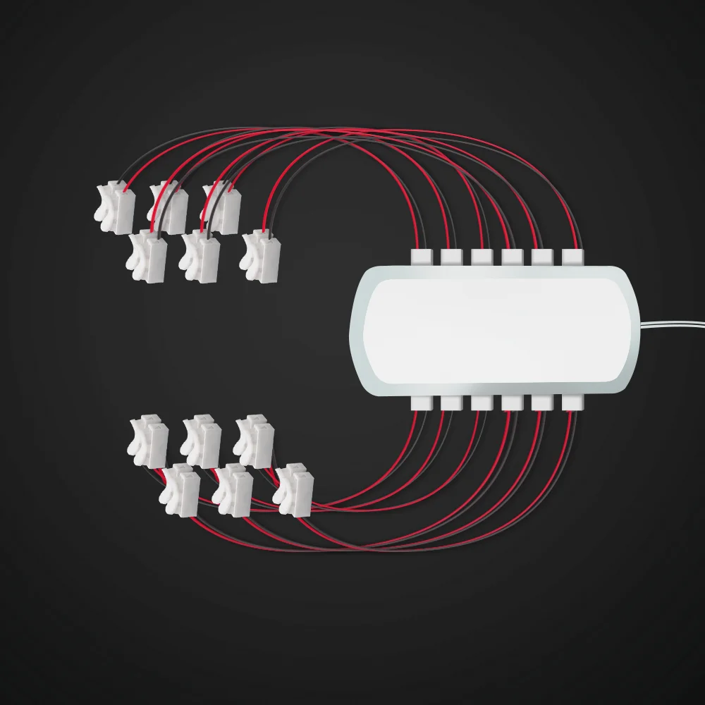 Port Sharing Box With 12pcs Port 2510 Male Plugs For LED Lighting Model Train Railway Connection DIY Model Making