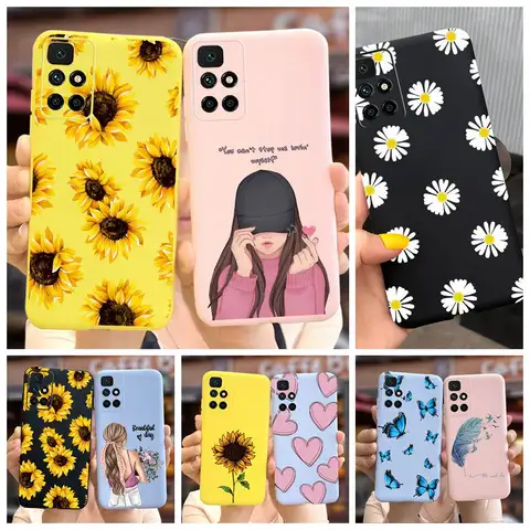 Redmi 10 Case Stylish Sunflower Daisy Cover Case For Xiaomi Redmi 10 Redmi10 Phone Cases 6.5'' Soft TPU Fundas Shockproof Bumper