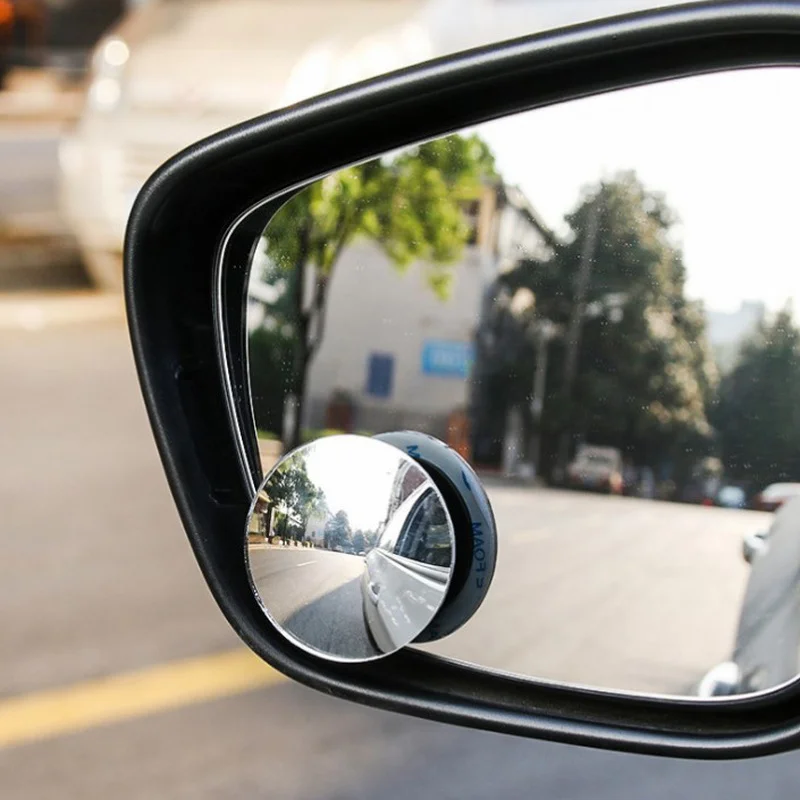 Car Blind Spot Mirror 360 Rotatable Wide Angle Frameless Round Mirror Adjustable Auto Auxiliary Reverse Rearview Mirror