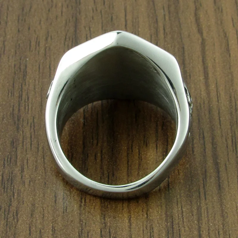 Free Shipping Punk Silver Color Black 316L Stainless Steel Thirteen Skull Ring Rock Number 13 Men\'s Skeleton Rings