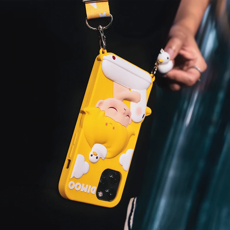 POP MART DIMOO 애완 동물 휴가 시리즈-iphone12,iphone12pro,iphone12pro max, iphone13,iphone13 pro,iphone13 pro max 용 전화 케이스