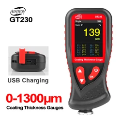 BENETECH Thickness Gauges Coating Paint Thickness Meter Digital Car Film Thickness Gauge Tester Rechargeable Thickness Gauge