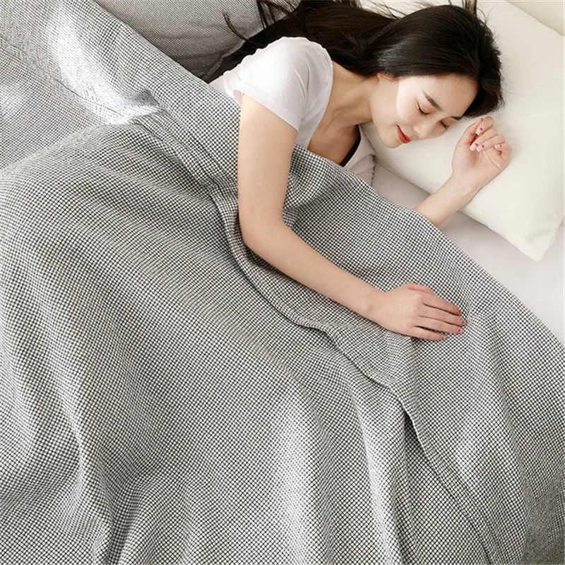 Air Conditioner Room Sleeping Blanket Coverlet 150cmx200cm 200cmx230cm Summer Adult Plaid Sleep Bedding Blanket Home Textile