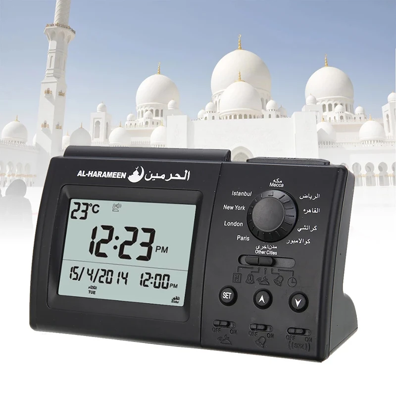 Islamic Azan Muslim Prayer Automatic Digital Desk Alarm Clock Table Clock For Home Azan Sound LED Home Church Clock Dairy Alarm