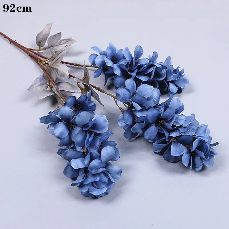 פרחי משי כחולים מלאכותיים לחתונה ועיצוב