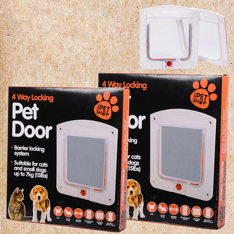 Pet Door Free Entry And Exit Two-way Safety Dog Cat Flap  with Security PP Material    Puppy  Hole