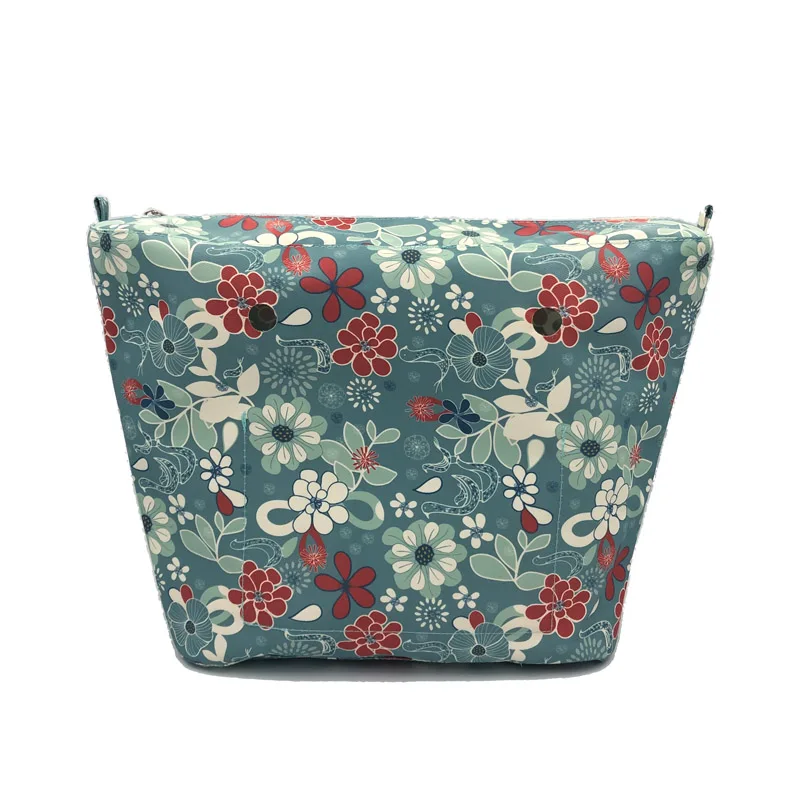 Classic Mini Floral Border Lining for O bag women bag Colorful Print Inner Zipper Pocket For Obag insert waterproof coating