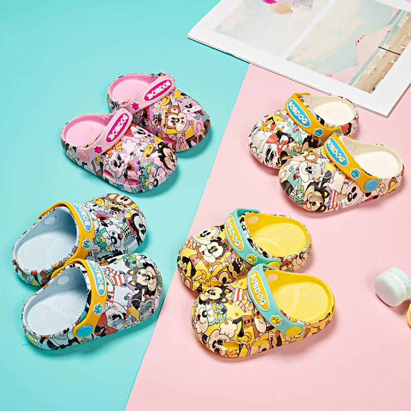 Bobdog Fashion High Quality Children Girls Boys Slippers Cartoon Sandals Print Hole Shoes