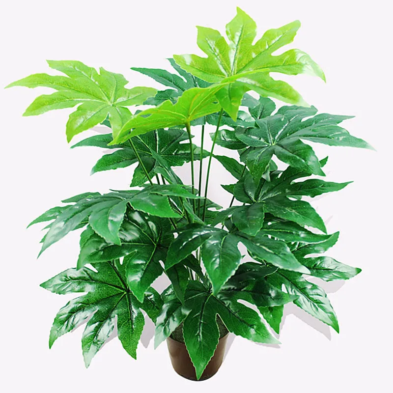 68CM 18Leaf Artificial Green Plants Plastic Tropical Palm Tree Branch Indoor DIY Garden Living Room Home Decor Accessories