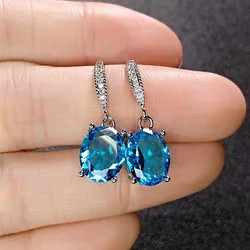 New Women Earrings 925 Silver Jewelry with Zircon Gemstone Drop Earrings Accessories for Wedding Party Gift Ornament Wholesale