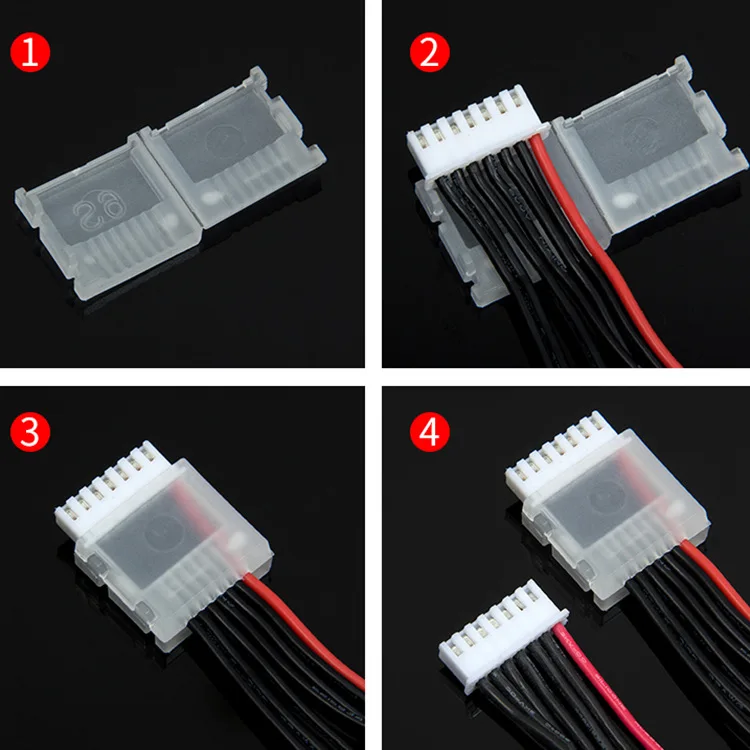 20pcs/lot 2S 3S 4S 5S 6S LiPo Battery JST-XH Balanced Head Protection Balance Plug Savers AB Clip For RC Drone Battery Part