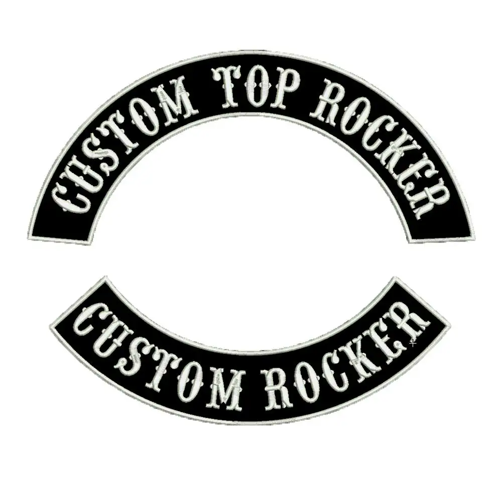 CUSTOM ROCKER BACKING PATCH Embroidered punk biker Patches Clothes