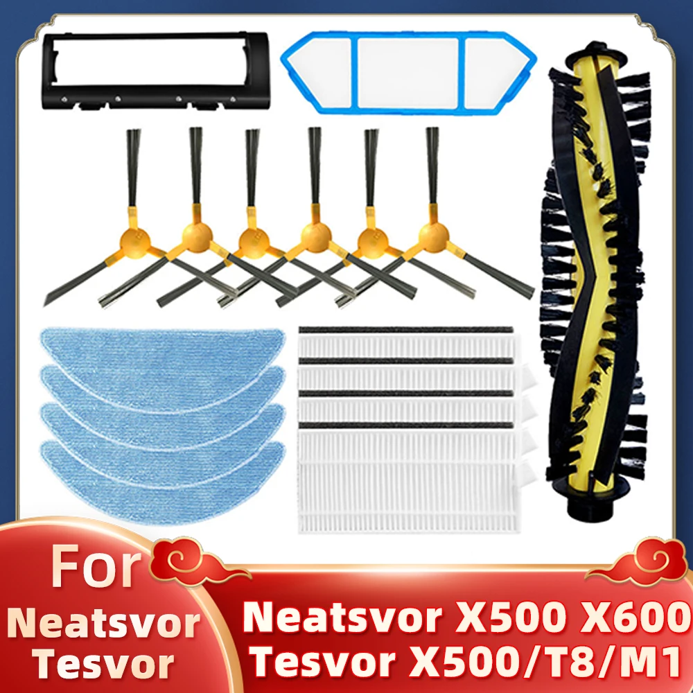 For Neatsvor X500 X600 Tesvor X500 Pro Ikhos Create NetBot S15 Vacuum Cleaner Main Side Brush Filter Mop Cloth Replacement Parts