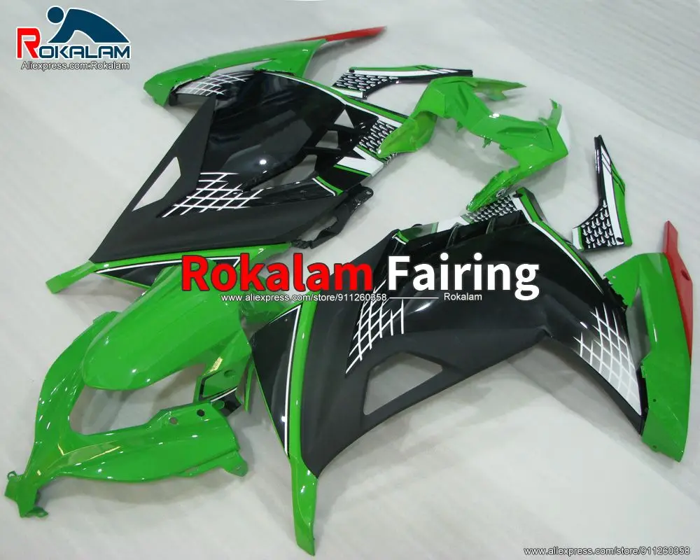 Body Kit For Kawasaki Ninja 300R EX300 2013 2014 2015 2016 Green Black ABS Motorcycle Fairing (Injection Molding)