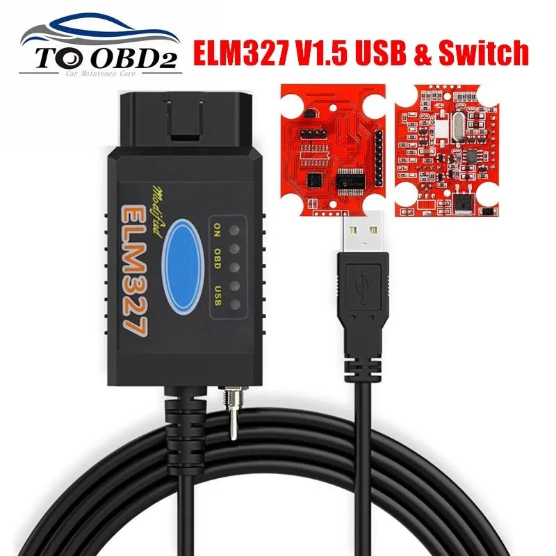 HS-CAN/MS-CAN ELM327 V1.5 USB PIC18F25K80 FTDI/CH340 ELM 327 For Ford FORScan Switch OBD OBD2 Scanner Car Diagnostic Tool