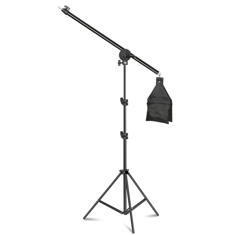 Rotatable Aluminum Adjustable Tripod Boom With 2m Light Stand Sandbag for Studio Photography Video