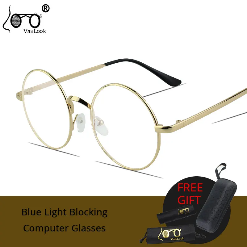 

Round Glasses Transparent for Screen Computer Lenses Metal Frame Eyeglasses Women Men Anti Blue Ray Oculos De Grau Spectacles