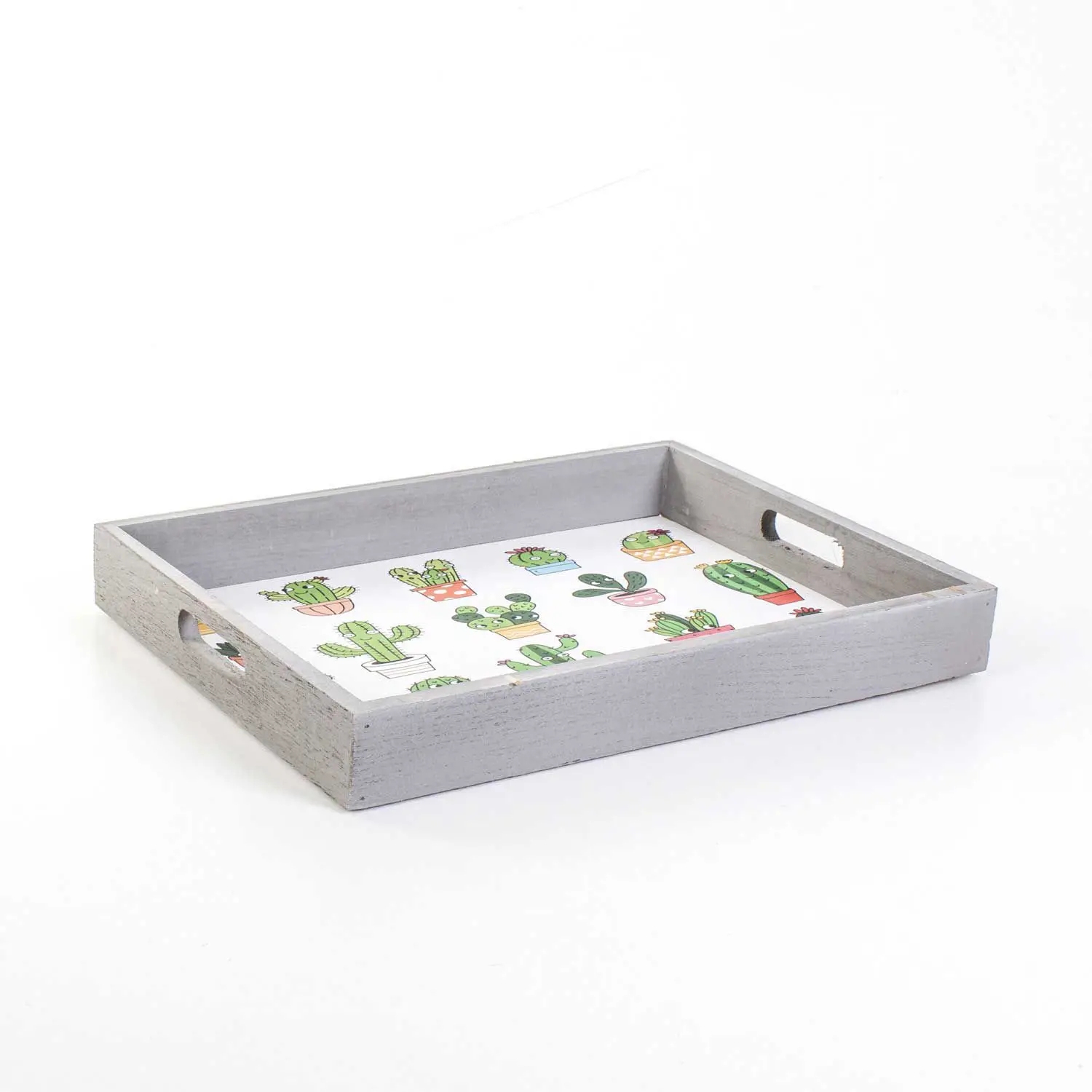 

DOLBOVI Euro Flora Small Wooden tray Cactus Pattern 35x25x5 Cm tray поднос plateau de service